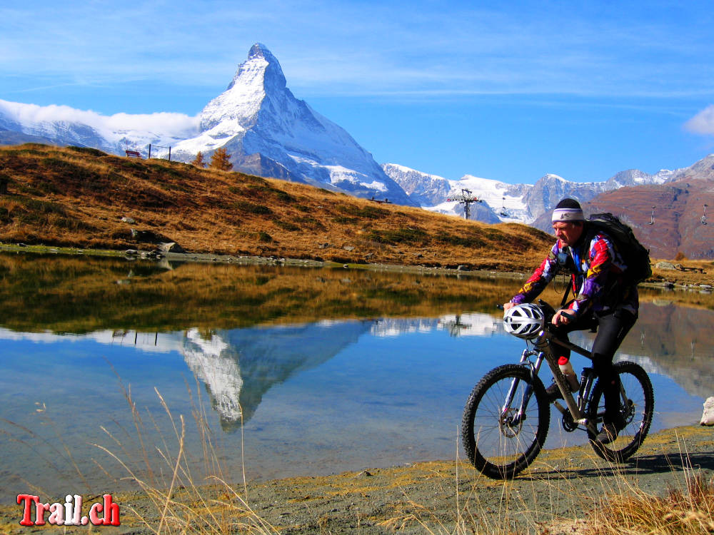 Leisee bei Sunnegga mit Matterhorn - Biketour von Zermatt zum Gornergrat