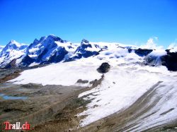 Klein Matterhorn, Breithorn, Monte Rosa. 4000er Gipfel soweit das Auge reicht