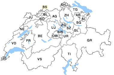 Schweiz mit Kanton Obwalden und Luzern