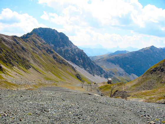 Blick zurück zum Strelapass Schiahorn